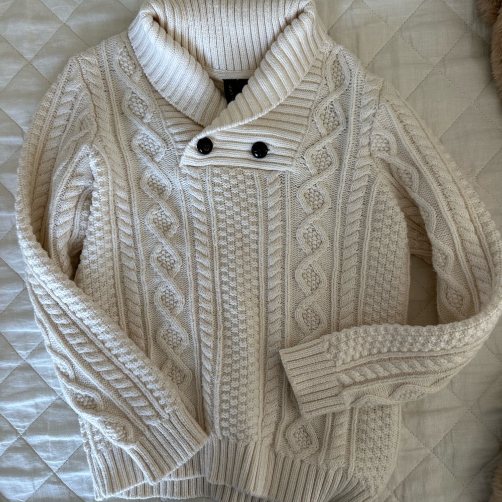 Janie and Jack Cream Cable Knit Sweater